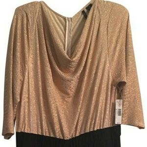 New Directions, Black & Gold Jumpsuit, 1X